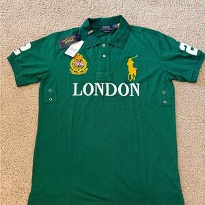 Ralph Lauren Polo Shirt in Green with Yellow Details